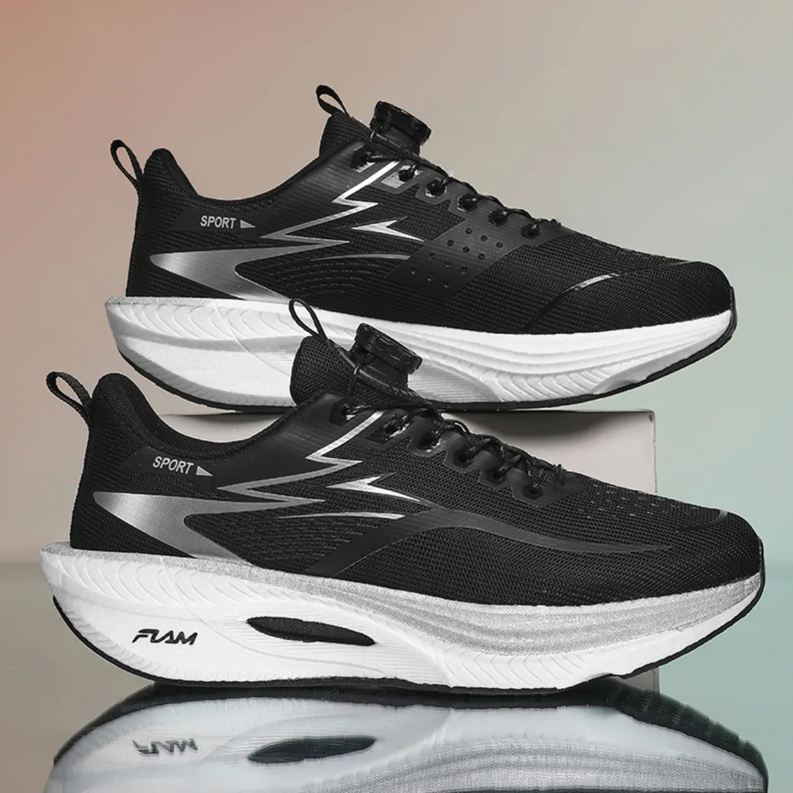 Carbon Plate Marathon Running Shoes Men Women Air Cushion Breathable Lightweight Shock Absorbing Non Slip Sports Sneakers