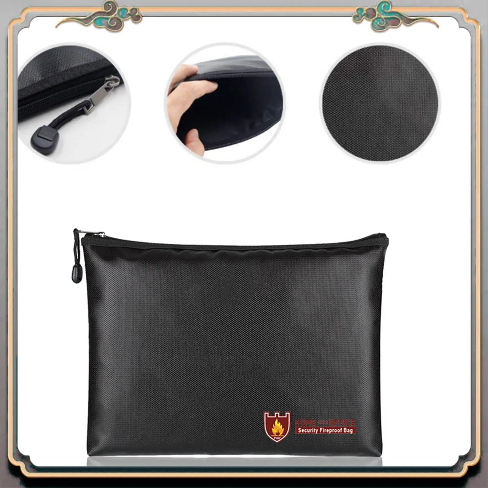 A46M-2X Fireproof Document Bag,Waterproof And Fireproof Document Bags,Fireproof Money Bag For A4 Document Holder