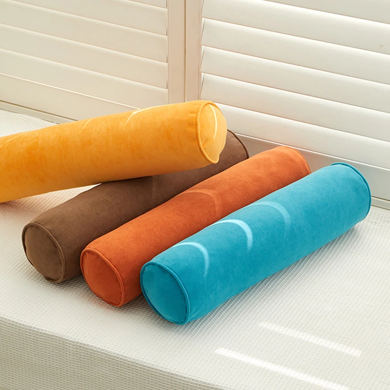 NEW Comfort Velvet Bolster Pillow Cover Empty Cylindrical Long Body Pillow Cover Waist Support Cushion Cover, No Filler,40-120cm