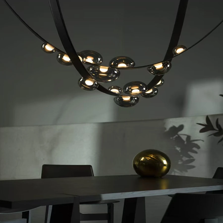 Modern Led Leather Pendant Light Home Decor Lighting For Villa Living Room Restaurant Bedroom Creative Design Ceiling Chandelier