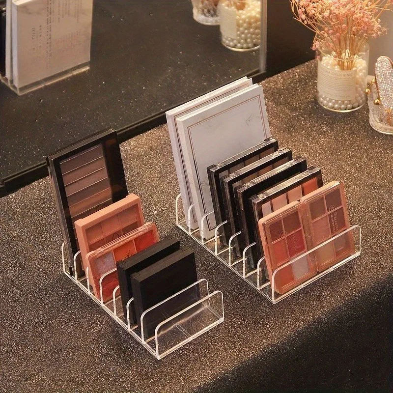 Acrylic Eyeshadow Palette Organizer Drawer Storage Box with Dividers for Blush Powder Vanity Desk Dustproof Makeup Case