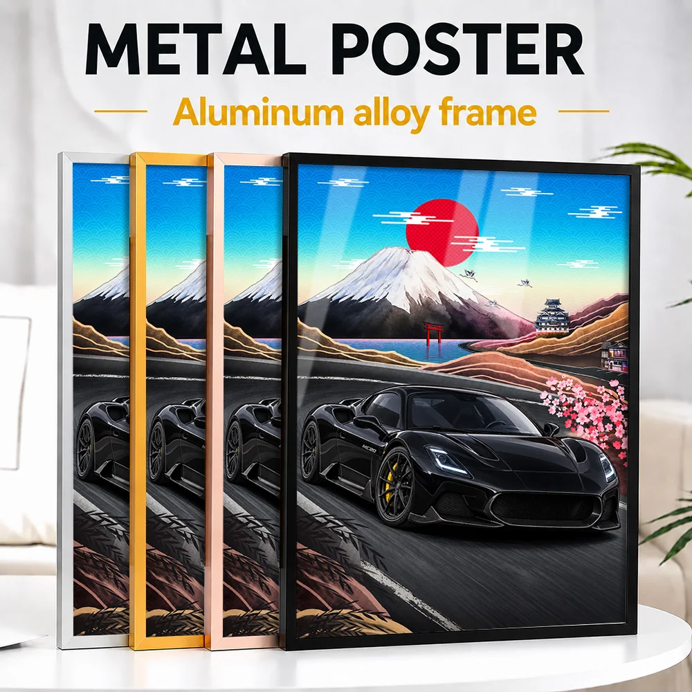 Italian MC20 Nero Enigma Supercar Framed Metal Poster Personalized Garage Legacy Wall Art Gift For Motorsport Fans In Game Room