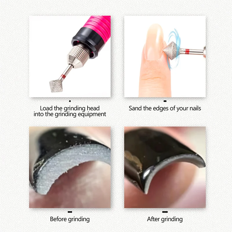 1/2/3/5 Stück Diamant-Nagelbohrer, französischer Maniküre-Pediküre-Nagelhautschneider, geruchsneutrales Nagelkunst-Zubehör – Detail 5