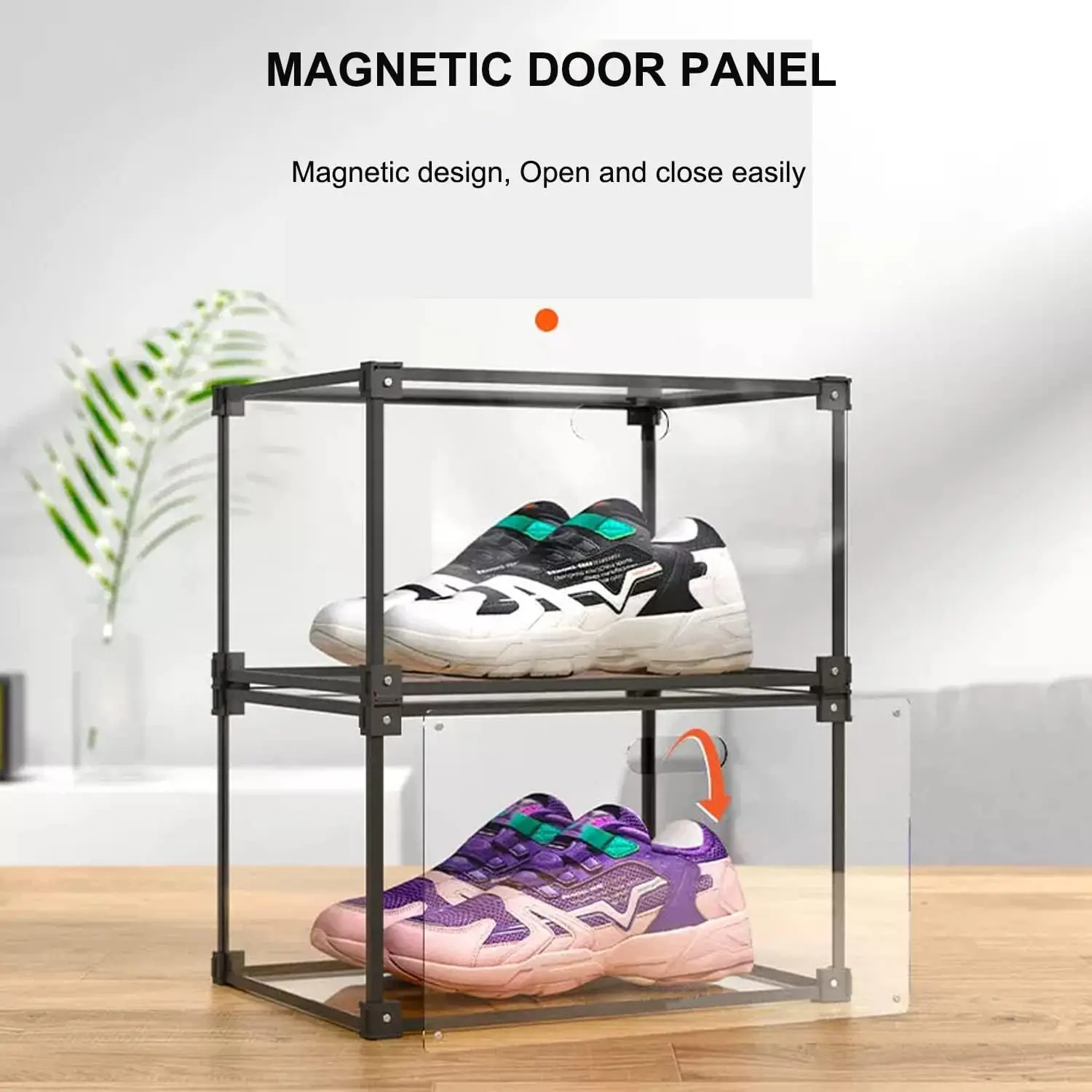 Side Open Transparent Plastic Storage Box Clear Display Case Sneaker Storage Box Display Box Container Clear