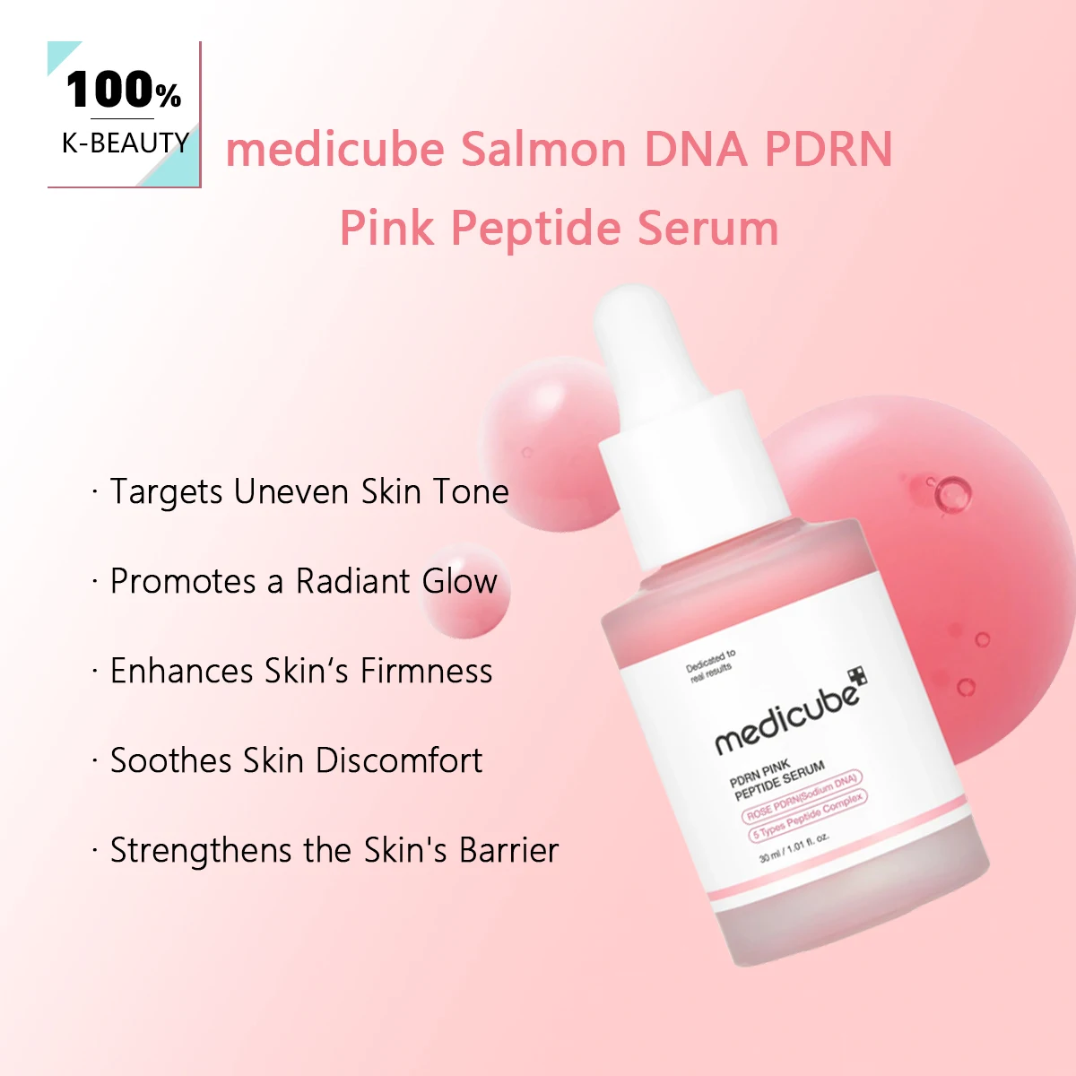 

Medicube Salmon DNA PDRN Pink Peptide Serum,Smooth Texture&Quick Absorption,Lightweight&Non-Greasy,Korean Skincare,Korean Makeup