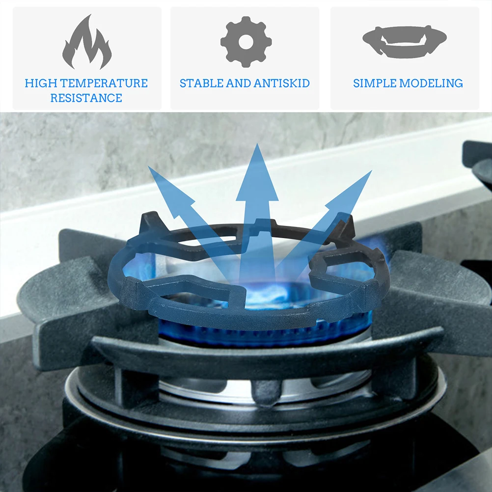 

2Pcs Stove Rack Cast Iron Wok Ring Kitchen Stove Bracket Gas Accessory Heat Resistant Stable Cooking Pot Holder