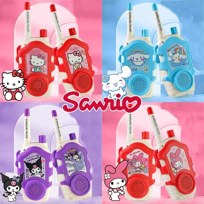 2PCS Sanrio Hello Kitty Walkie-Talkie Portable Kids Handheld Walkie-Talkie Transceiver Phone Radio Receiver Interphone Mini Gift