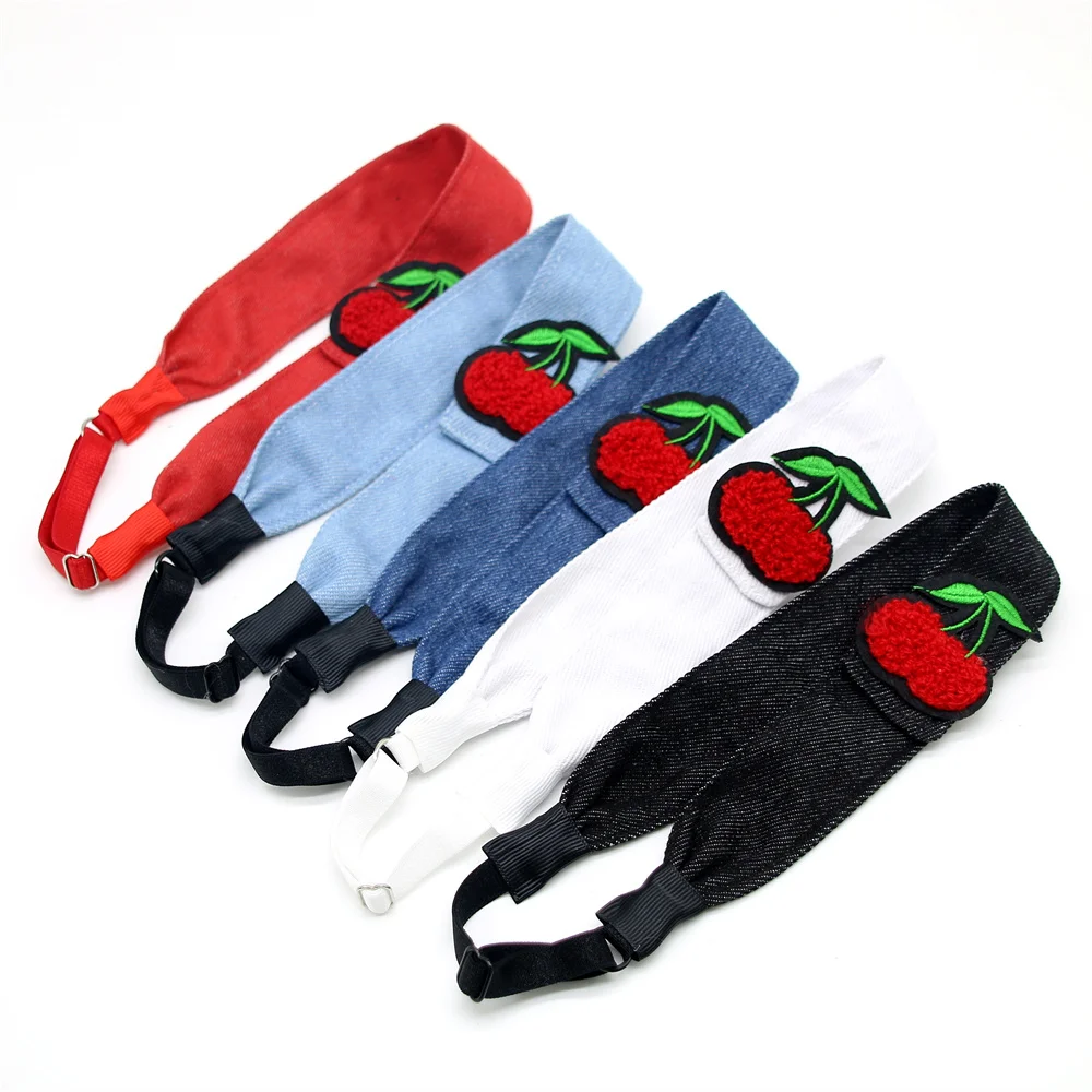 A25 Fashion washed denim sport Hairband Colorful Elastic Headband Hairbow Hair Accessorie