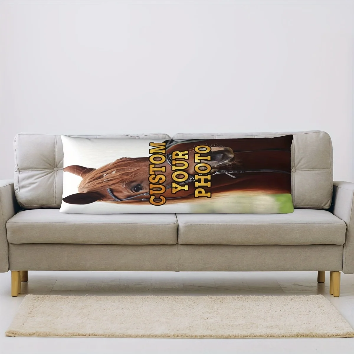 1pc personalized custom photo plush pillowcase, Bohemian style, double-sided printing, 20 inches x 54 inches, machine washed