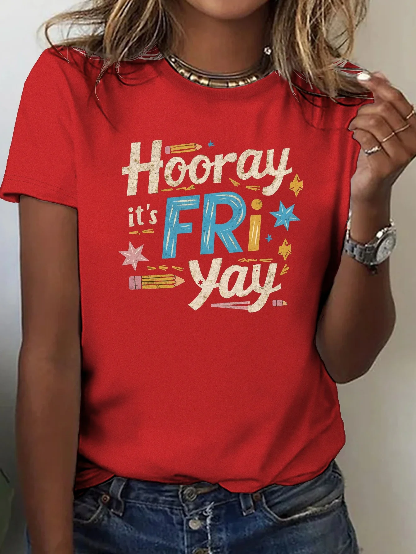 Hooray it s FRI YAY pure cotton women's T-shirt