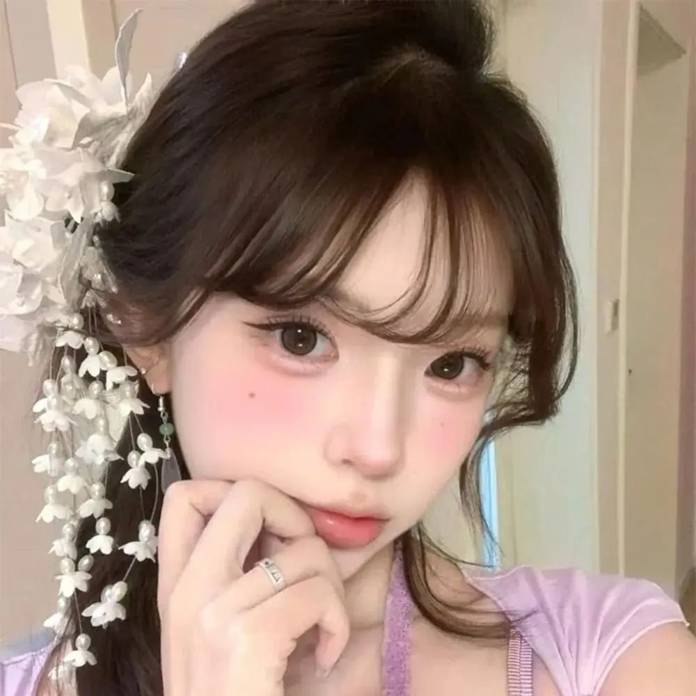 

Exquisite New Chinese Style Flower Hairpin Pearl Luxury Side Clip Duckbill Clip Wedding Headdress