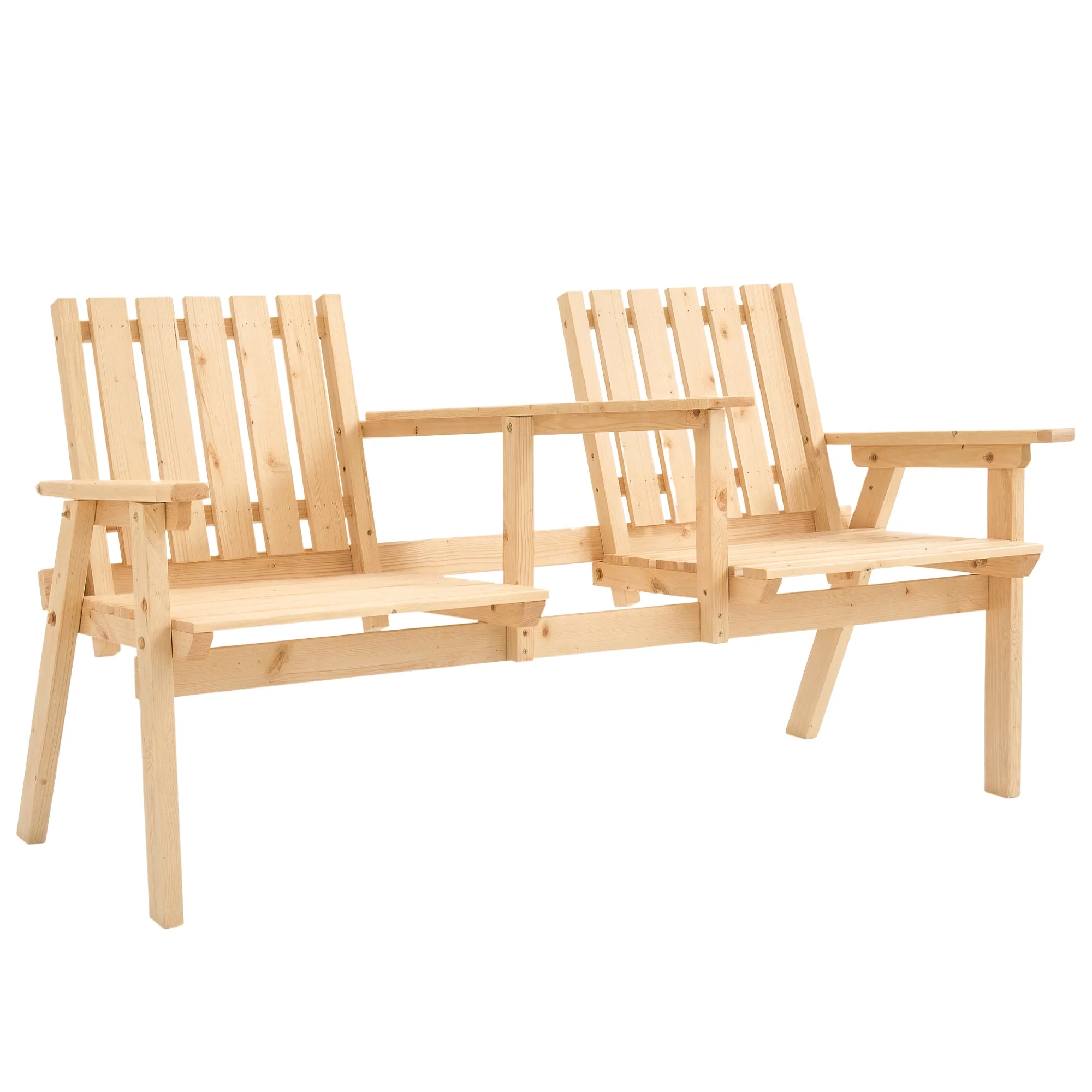 Outdoor Patio Double Sofa, Garden Bench, Chair, Table, Umbrella Hole