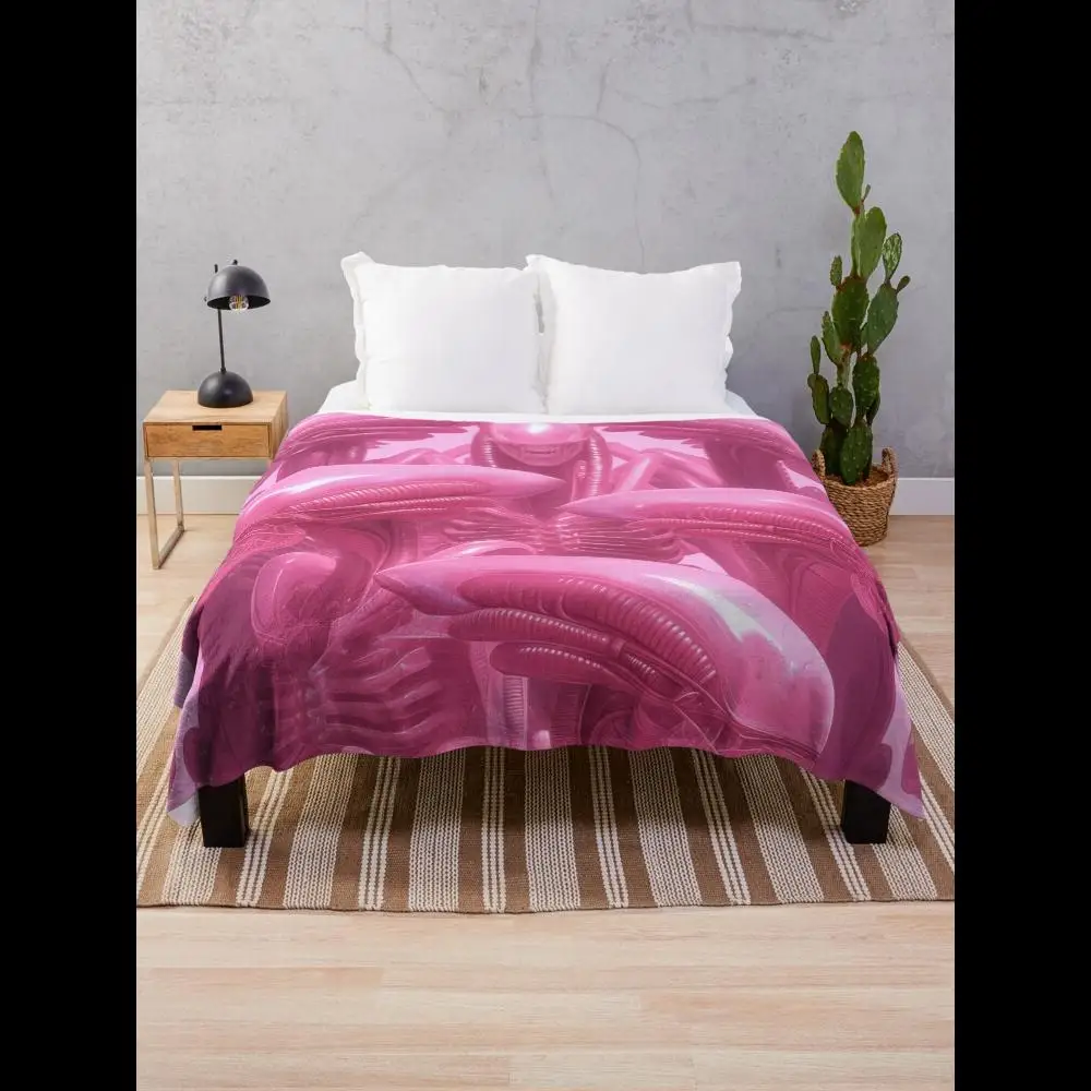 Neon Alien Collective The Hive Awakened Manta suave y acogedora para sofá o cama Diseño de arte único para fanáticos de la ciencia ficción