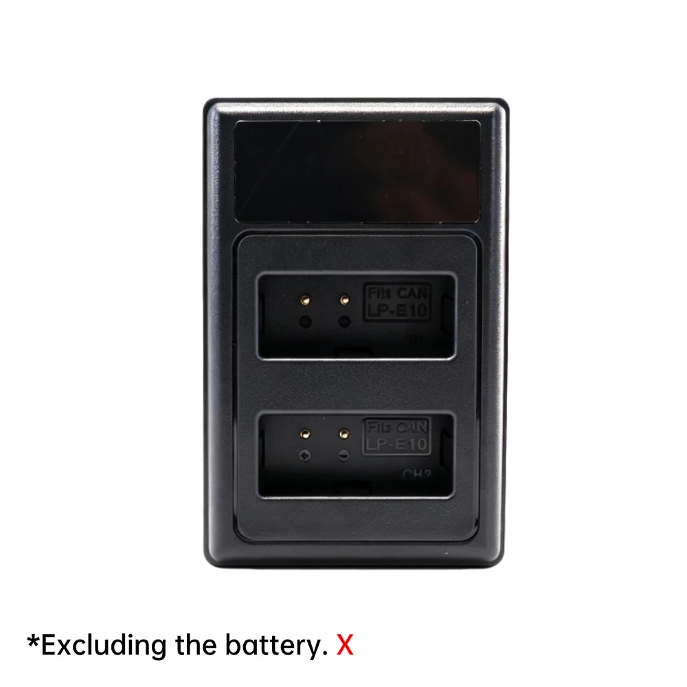 PUJIMAX LP-E10 Dual-slot Charger with LED Power Indicator for Canon EOS 1100D 1200D 2/3/4000D KISS X50 X70 X80 Rebel T3 T5 T6