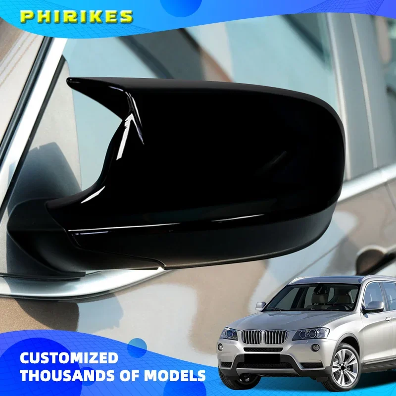 

1 Pair Gloss Black/Carban Rear View Mirror Cover Cap For BMW X1 E84 X3 F25 Pre-LCI 2010 2011 2012 2013 Car Accessories