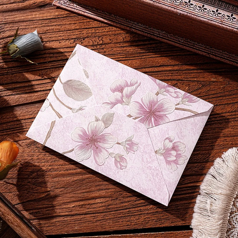 10pcs/pack Chinese Style Cloud Pattern Brocad Envelope 175*125mm Retro Bronzing Pattern Envelope Texture Message