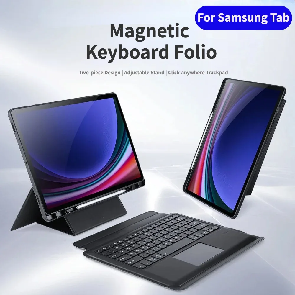 

Magic Detachable Trackpad Keyboard For Samsung Galaxy Tab S7 S8 S9 FE S10 Plus S6 Lite A8 2021 Keyboard Case With Pencil Holder