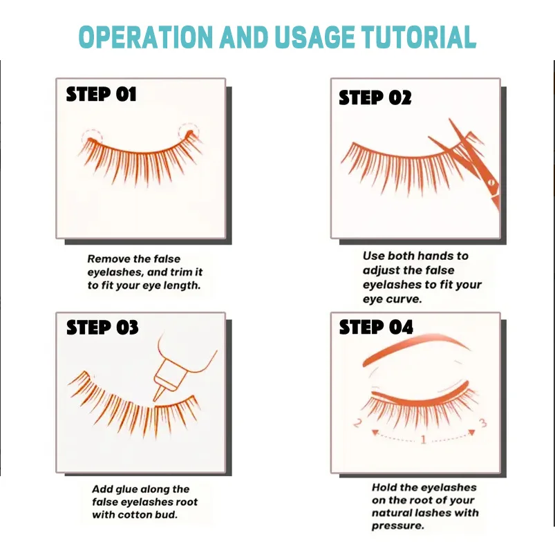 Ciglia Ciglia Manga Ciglia Cat Eye Ciglia Ciglia a spillo Ciglia arricciate Aspetto naturale sottile Ciglia finte Morbide Confezione da 10 paia