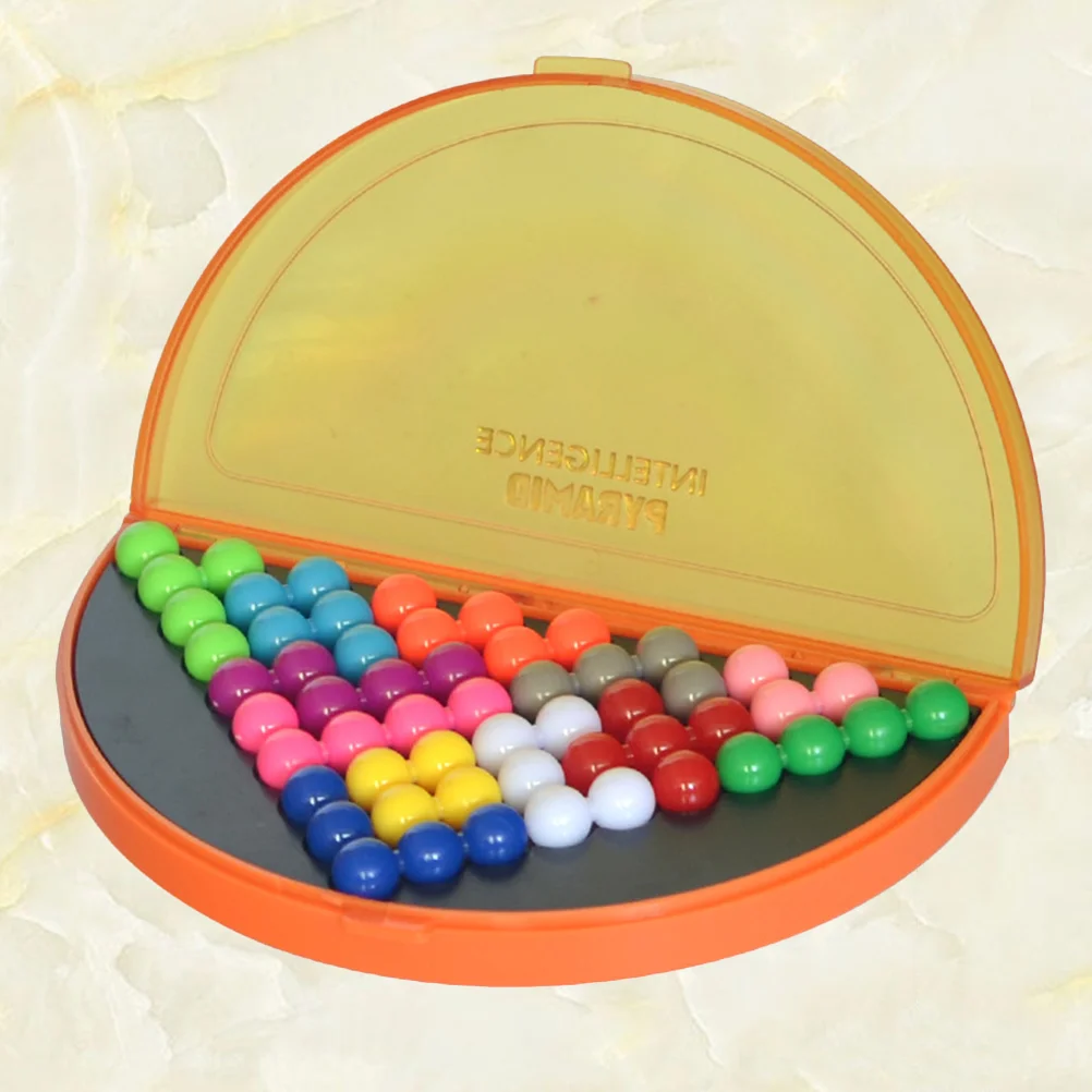 지혜 피라미드 비즈 1 세트 장난감 지능 비즈 어린이를위한 논리적 사고 게임 장난감 (오렌지) 논리적 장난감