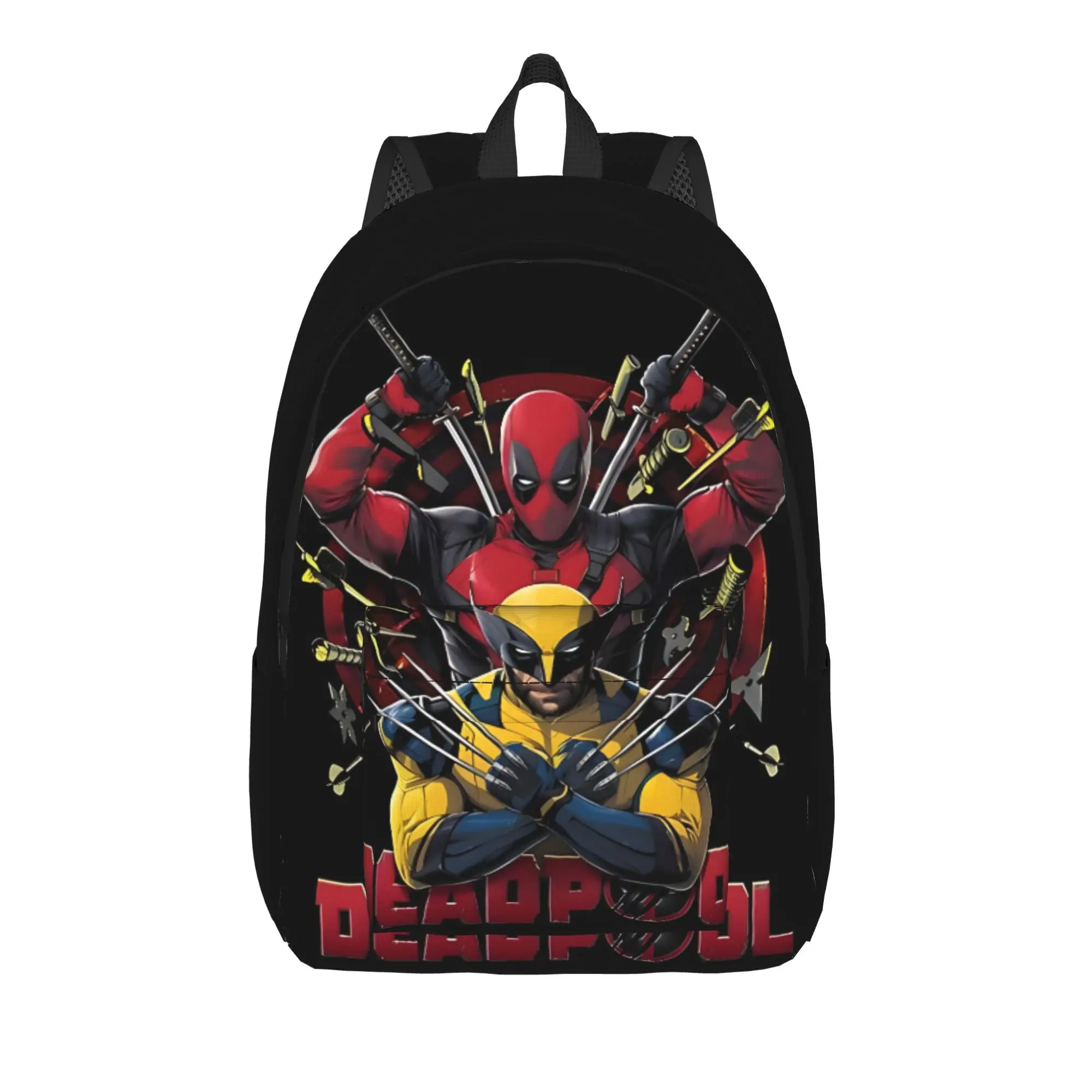 

Back to school season Versatile Hilarious Deadpool Wolverine Knapsack Marvel Men Women Adult College Bag Backpack