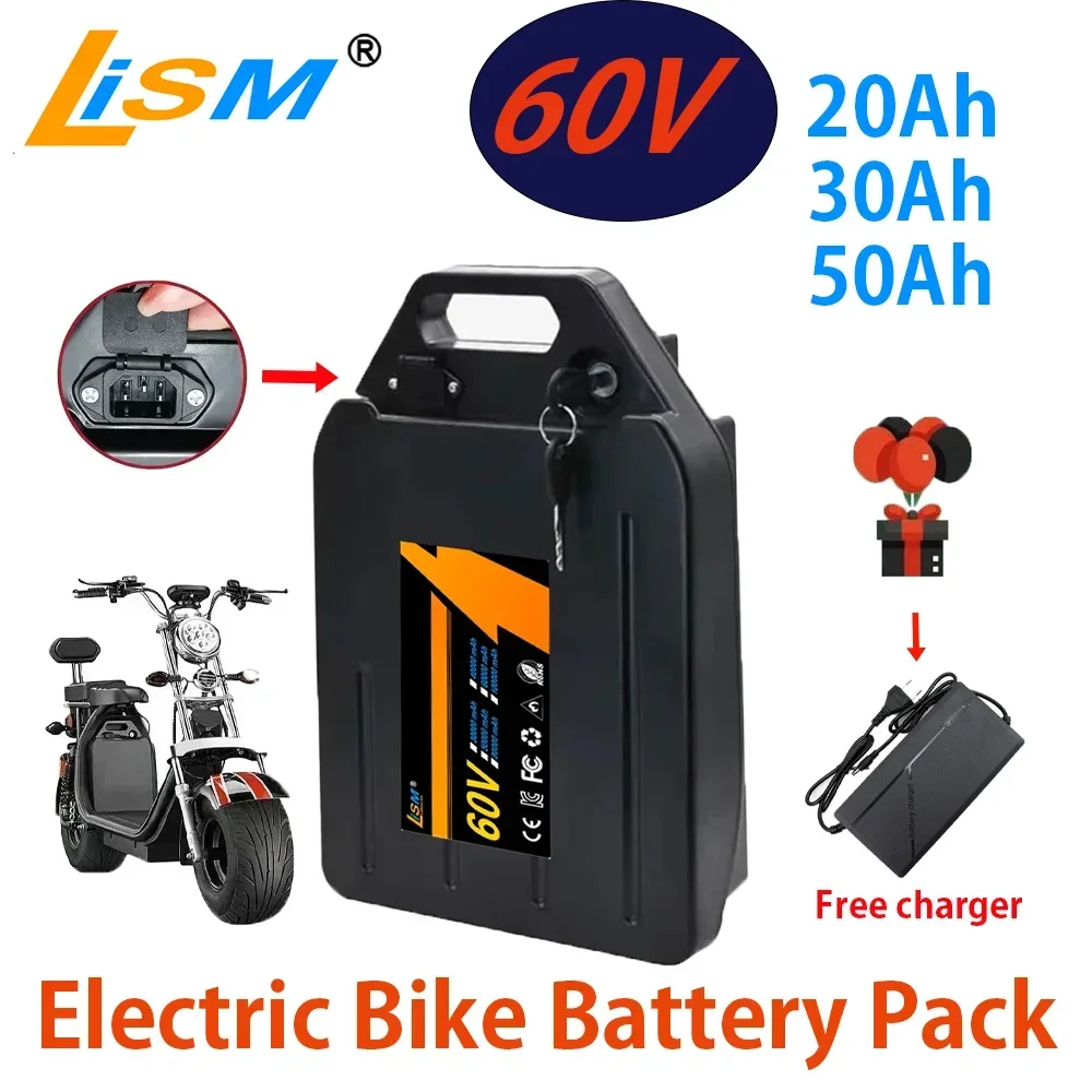 For Harley two wheel foldable Citycoco Lithium Battery 60V 20Ah 30Ah50Ah500W- 2400W Electric motorcycle Waterproof Free charger