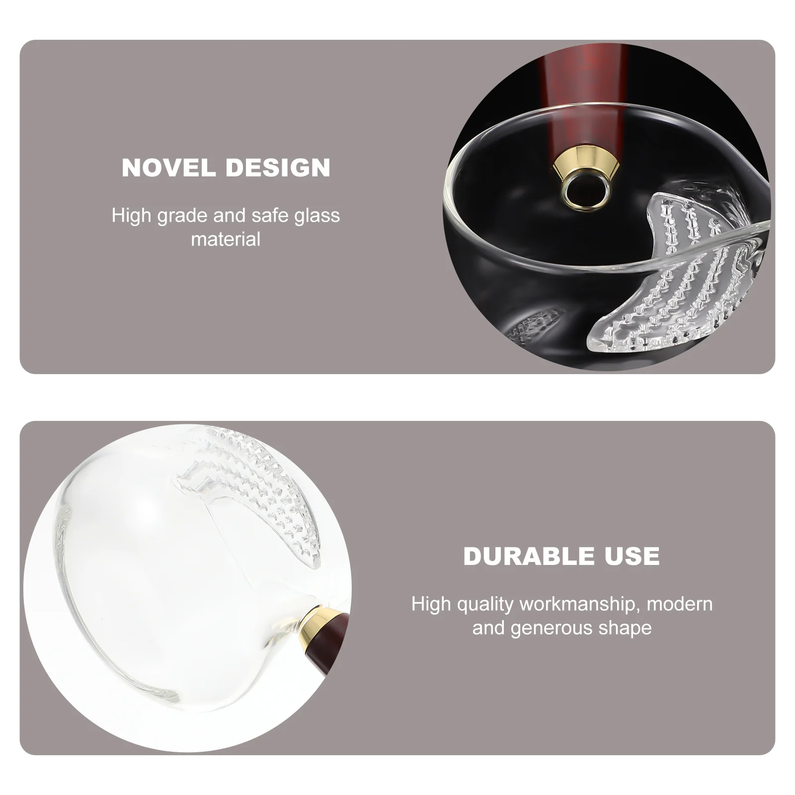 

1pc Wooden Handle Glass Tea Dispenser Cup Transparent Heat-Resistant Reusable Public Art Accessory Teaware Kitchen