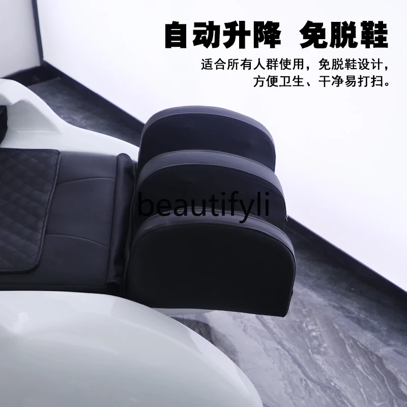 Fashion full intelligent electric massage shampoo bed ceramic basin wash flush massage integrated