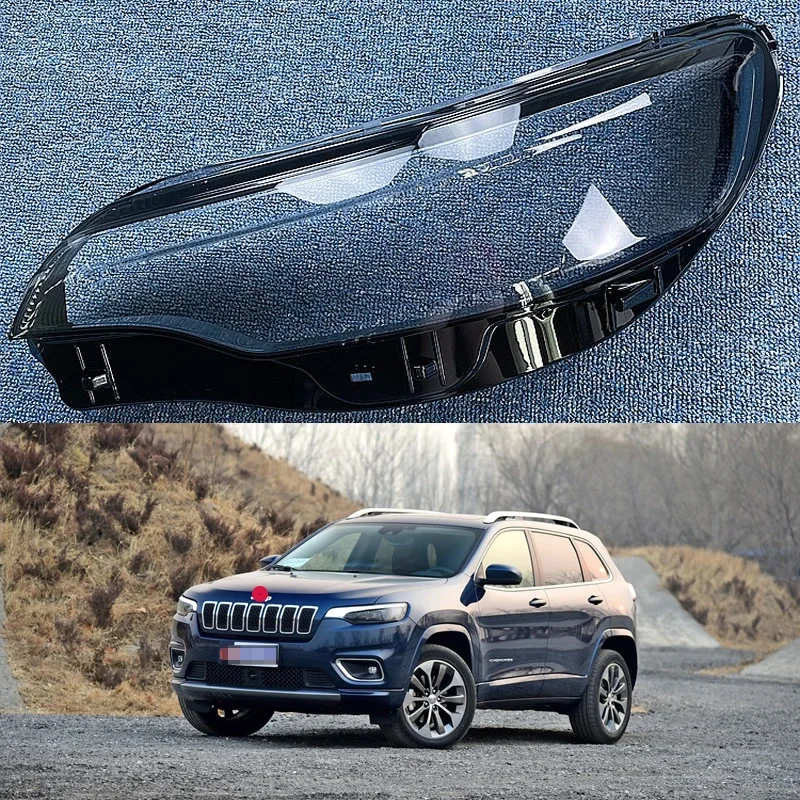 

For Jeep CHEROKEE 2019 2020 2021 car accsesories Front Headlamp Transparent Lampshade Lamp Shell Headlight Cover Lens Plexiglass