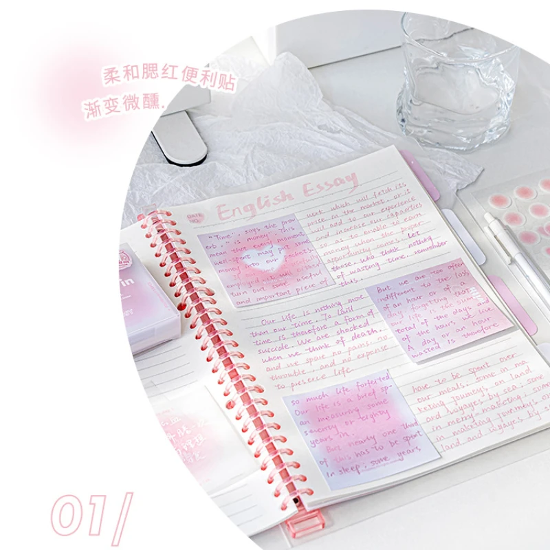 Imagem -04 - Criativo Gradiente Cor Memo Pads Sticky Notes Bonito Kawaii Notepad Papelaria Coreano Material Escolar de Escritório 112 Pcs