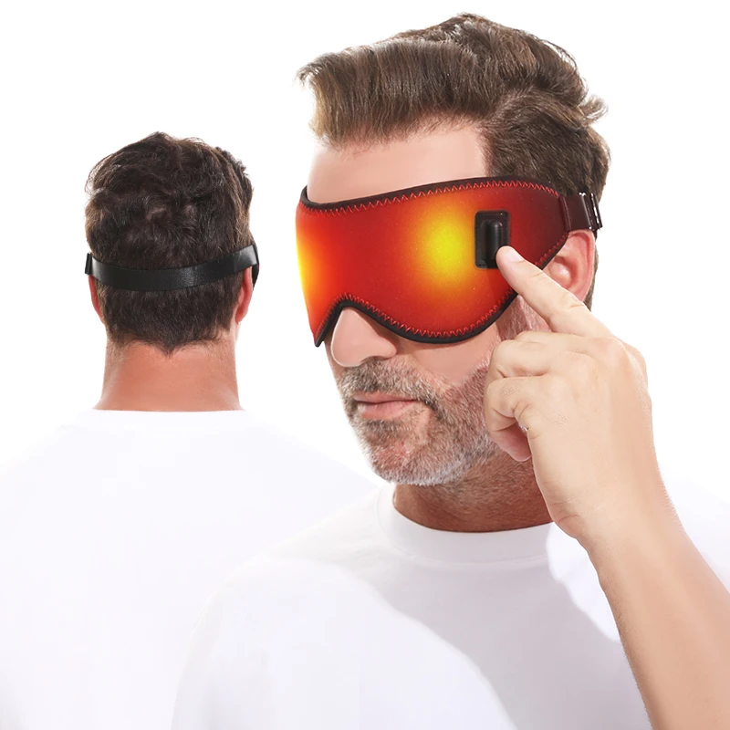 Przenośny elektryczny masażer do oczu z podgrzewaniem, zasilany przez USB, zimowa ciepła maska na oczy, łagodząca suchość, zmęczenie i okrężne cienie pod oczami, wspomagająca sen, redukująca stres i zmęczenie.