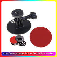 Sports Camera Flat Base Fixed Surfboard Bracket Bodyboad+Double adhesive for Insta360 X3 X4 X5 GoPro 13/12 DJI Action 3 4 5 PRO
