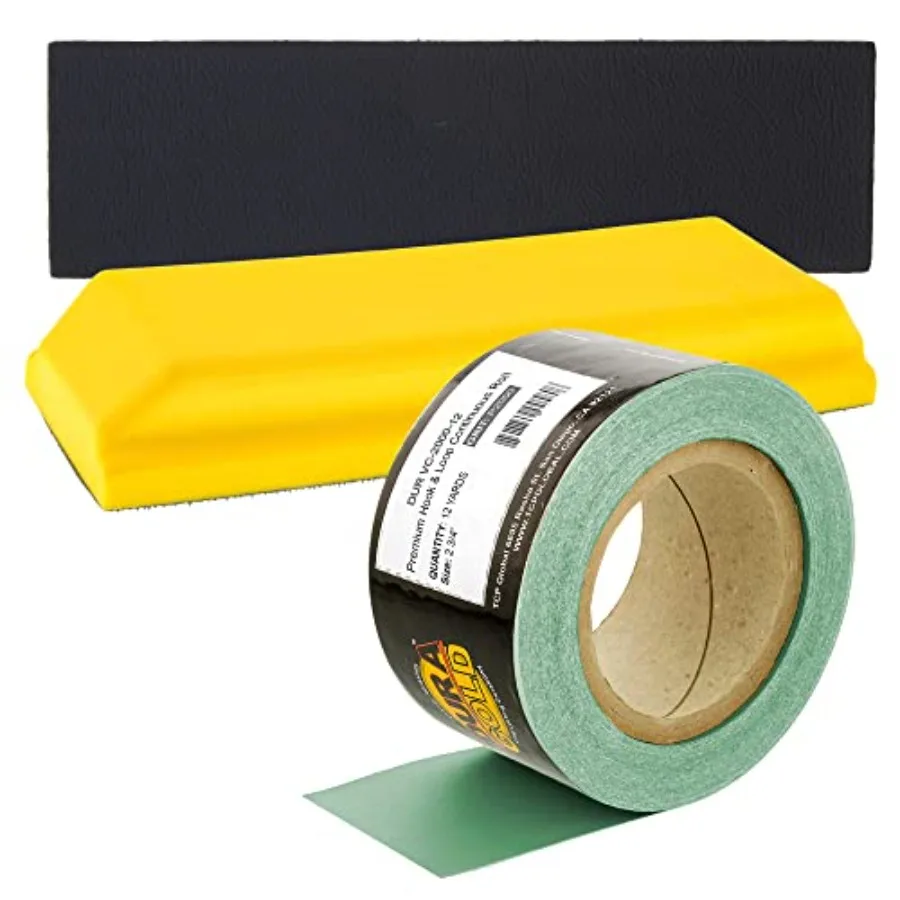 

Pro Series Rectangle 10" x 2-3/4" Hand Sanding Block Pad with Hook and Loop Backing and PSA Adapter Pad and 2000 Grit Green San