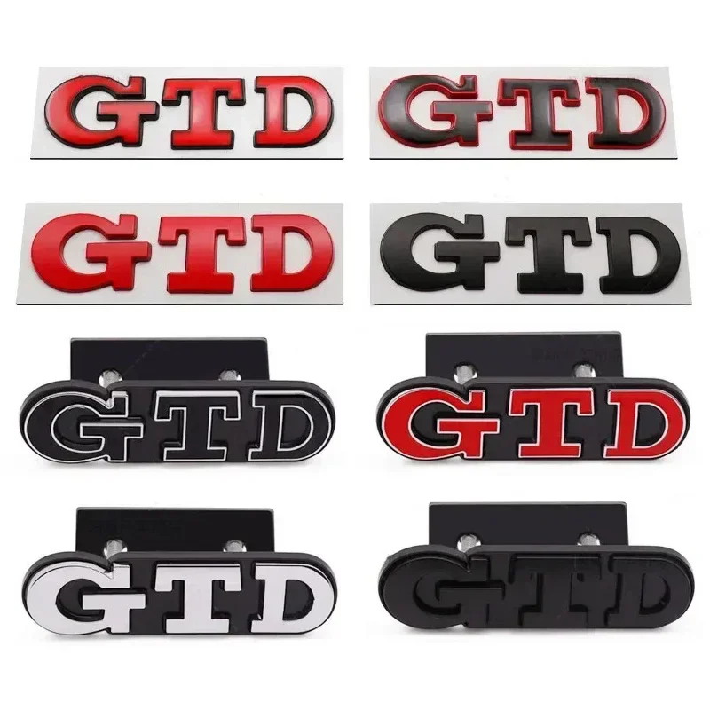 3D Metal GTD Logo Emblem Badge Car Front Grill Rear Trunk Sticker For Volkswagen VW POLO Golf 4 5 6 7 7 MK2 MK4 MK5 MK6 MK7 MK8