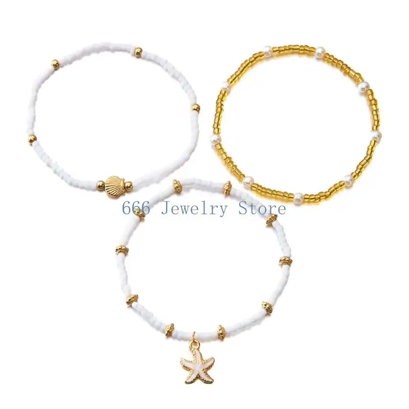 F2TD Elegant Vacation Essential Convertible Shell Bead Jewelry Set Necklace