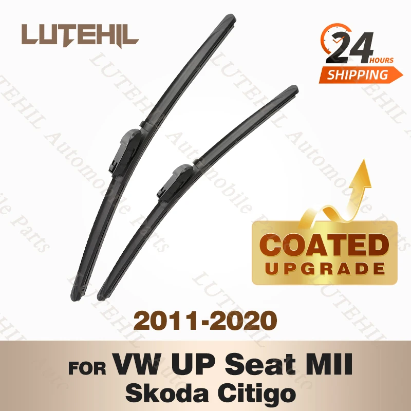 

LUTEHIL's Silicone Front Wiper Set For VW UP Up! Seat MII Skoda Citigo 2011-2020 2012 2013 coated windshield wiper blade 24"+16"