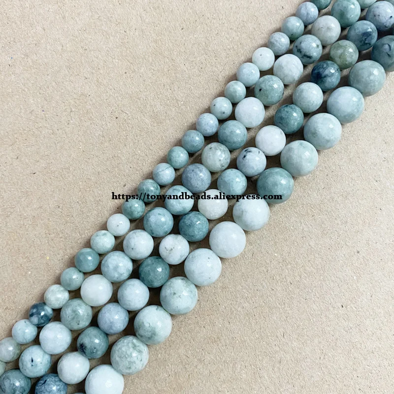 Genuine Semi-precious Natural Burma Jadeite Jade Stone Round Loose Beads 6 8 10MM Pick Size For Jewelry Making DIY