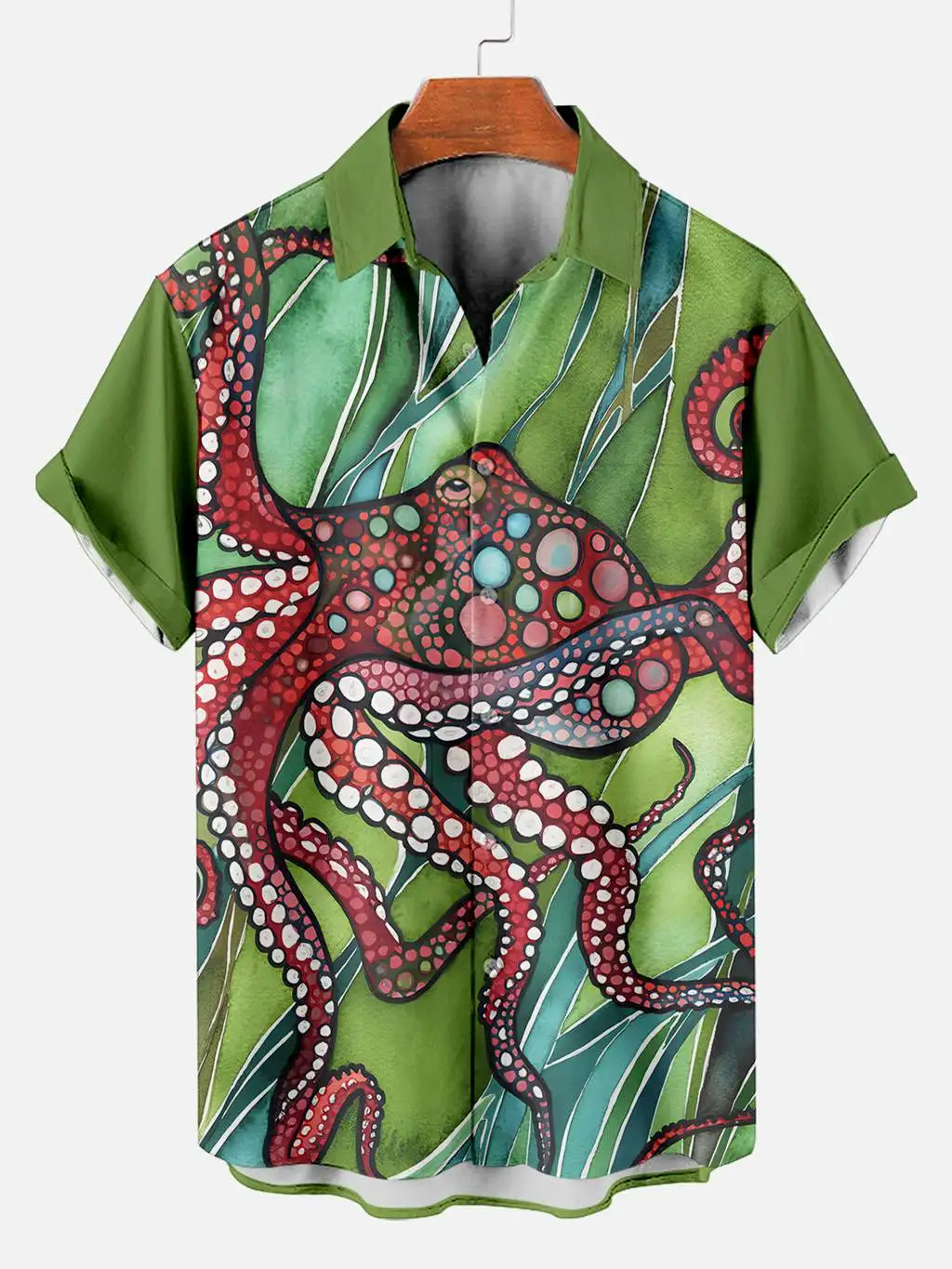 Funny Octopus 3D Printed Shirts Casual Hawaiian Beach Shirt Oversized Summer Male Short Sleeve Elegant Animal Pattern Clothing