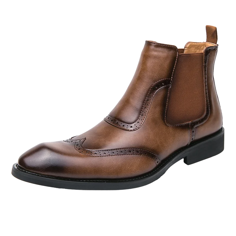 

Boots Men's Summer High-Top Leather Shoes Men's Inner Heightening British Chelsea Boots Short Boots Mid-Top Business Casual Men's Boots