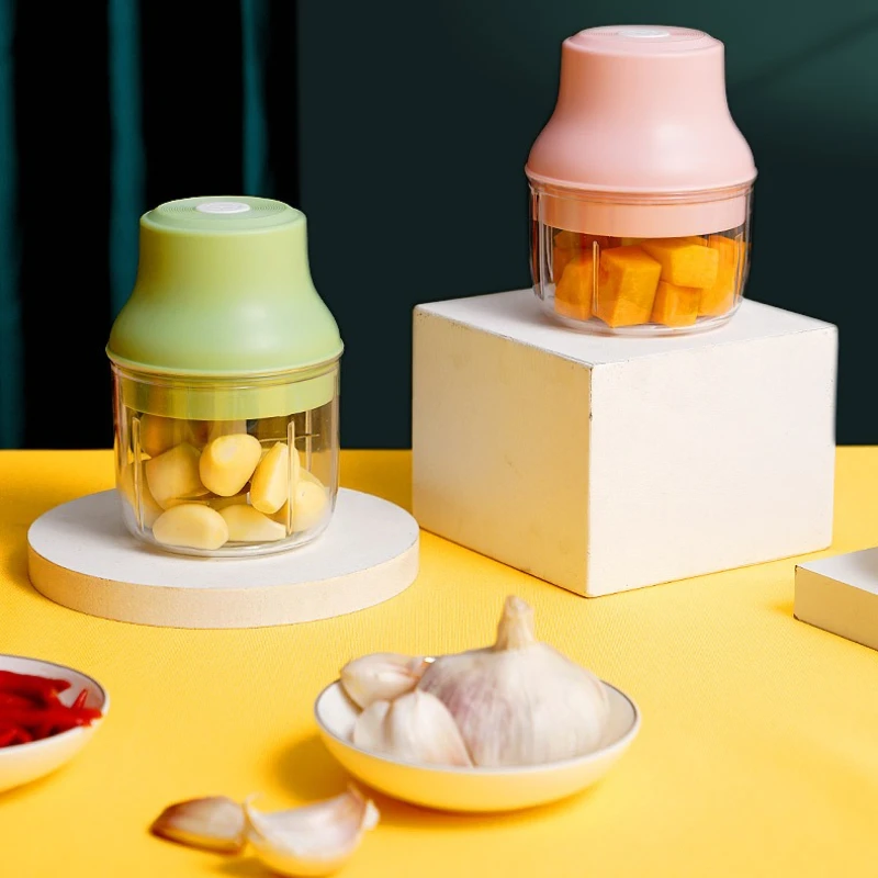 ‌ 전기 고기 분쇄기 야채 커터 - 주방용 휴대용 식품 가공기 미니 사이즈 고온 소독 스틸 샤프트