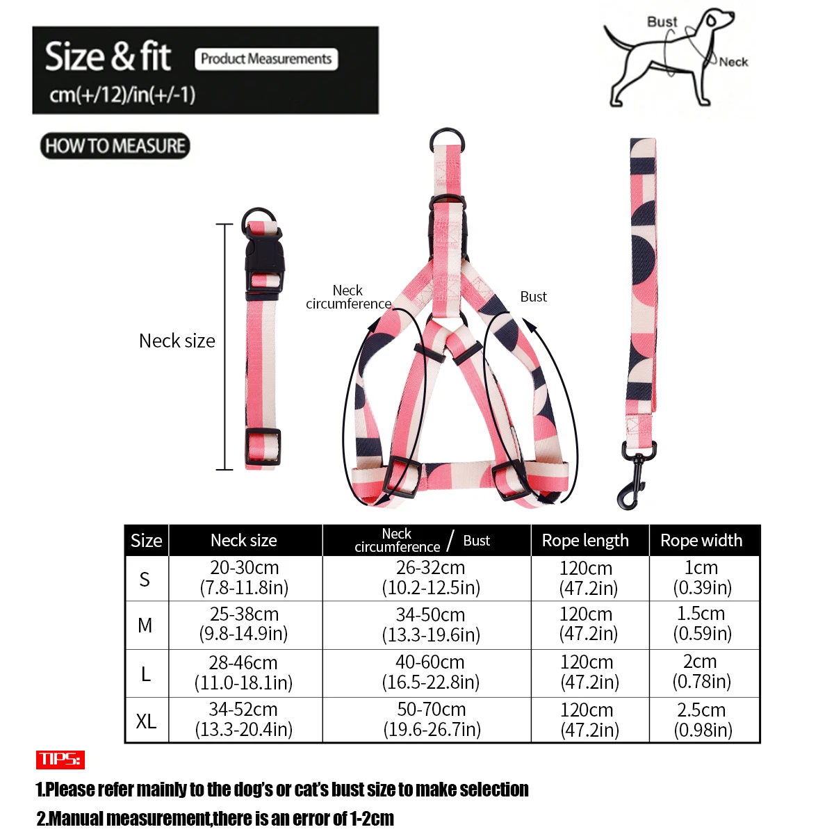 1PC Fashionable Pet Chest Harness, Dog Leash For Walking Outside, Anti-breakaway Dog Collar, Three-piece Set Of Dog Tract