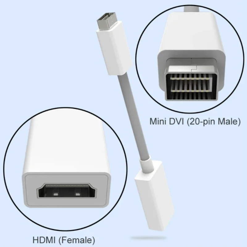 10CM HD Mini DVI Male to HDMI Compatible Female Video Cable Converter for Old MacBook to HD TV Converter