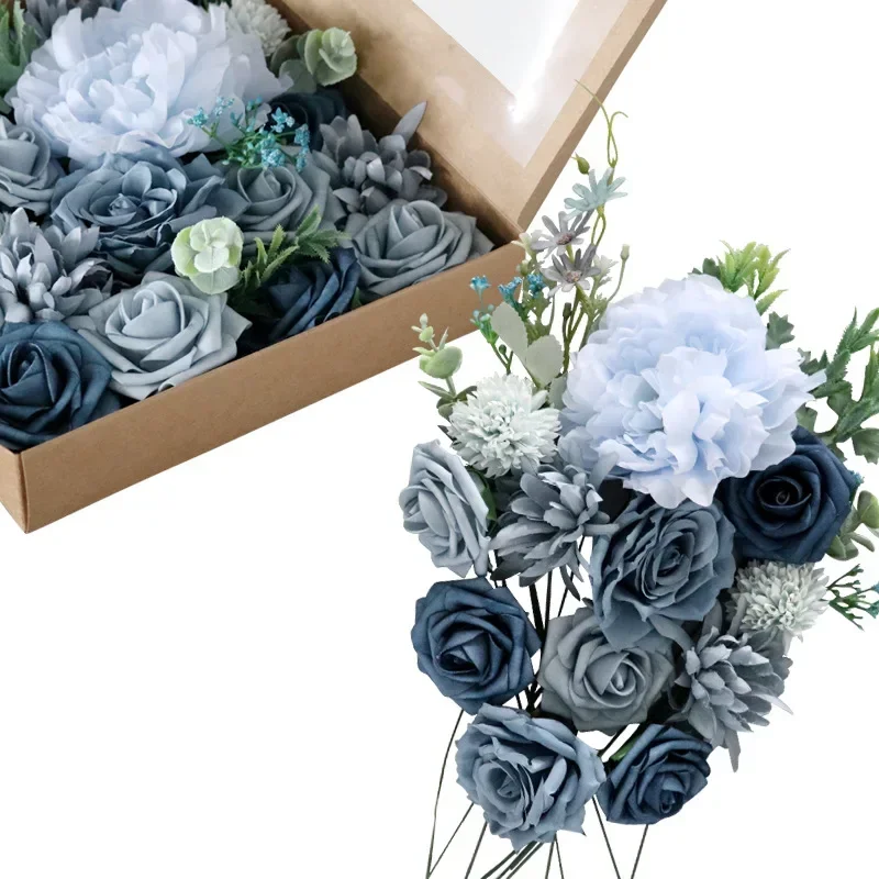 

Wedding Artificial Flower Bride DIY Rose Bouquets Simulation Retro Christmas DIY Garlands Flower Arrangements Home Decor Set