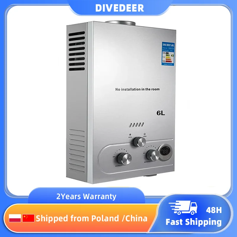 DIVEDEER8L-18LGasWaterHeater,16-36KW,DigitalDisplay