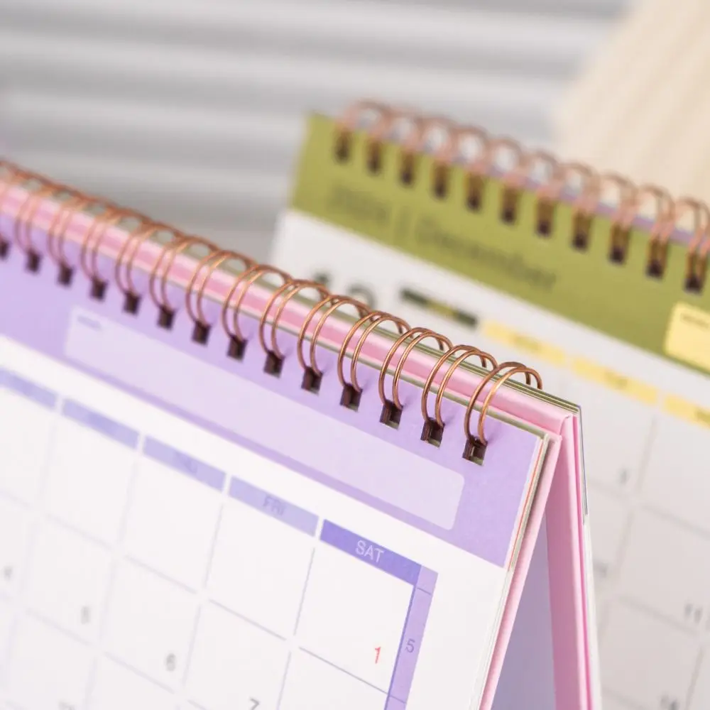 

Creative 2024-2025 Calendar 12-Month Thick Paper Standing Flip Calendar Yearly Agenda To Do List Time Manegement Organizers