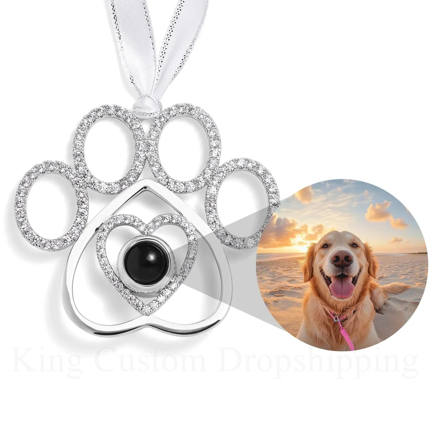 

Personalized Dog Paw Photo Ornament for Christamas Tree Friend Family Lover Gift Best Gift Pendent Jewelry