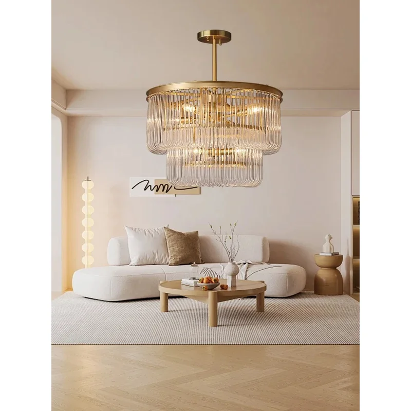 

All Brass Glass Bar Chandeliers 2025 Minimalist Designer Gold Hanglamp Luxury For Living Room Home Appliance Lustres De Teto