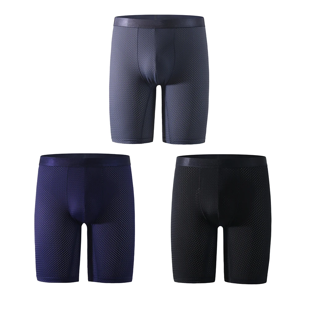 

6XL Plus Size Men's Underwear Soft Breathable Boxer Shorts Anti Chafing Solid Panties Moisture Wicking Underpants 3 Pack