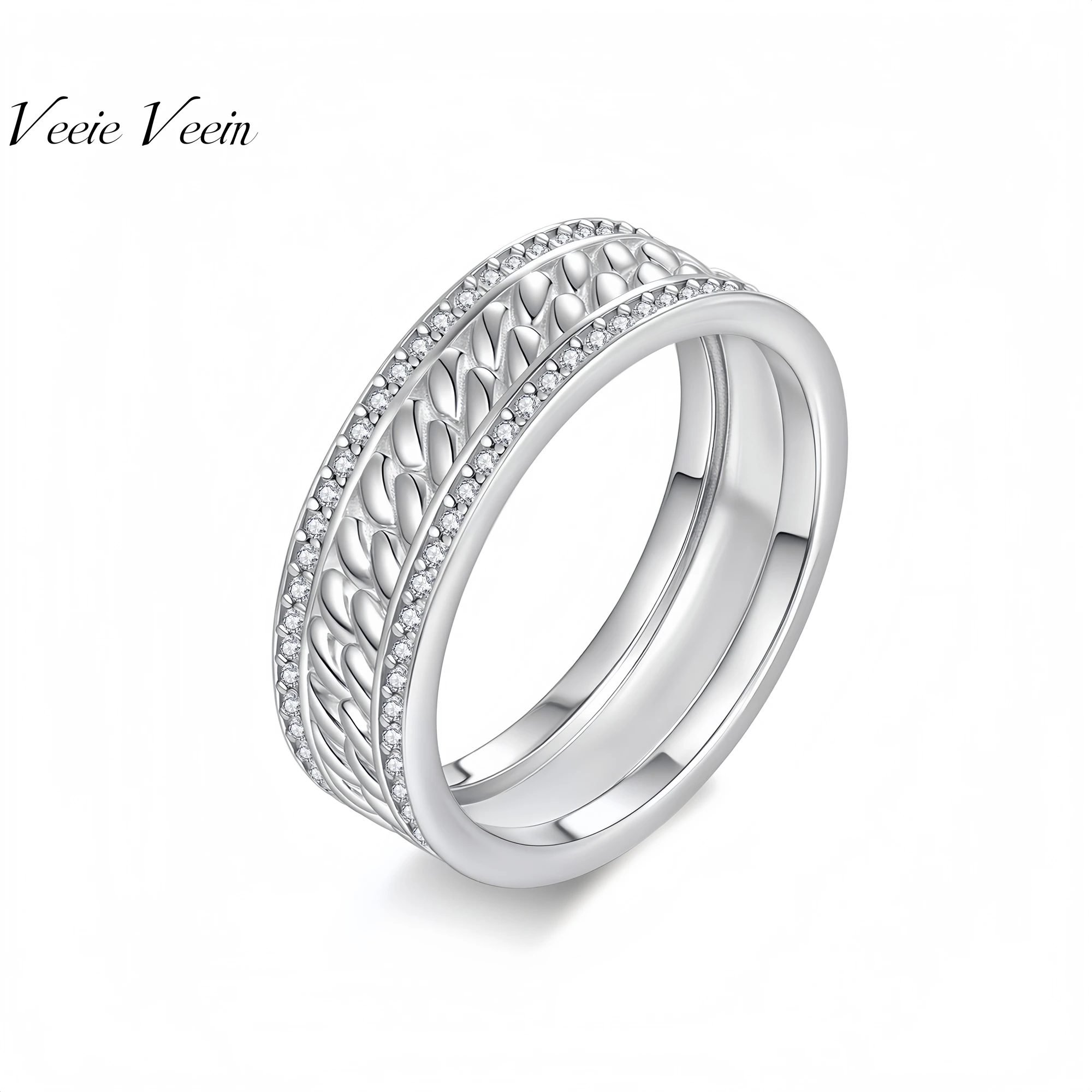 

Veeie Veein Luxury Brand New Products S925 Sterling Silver GRA Certificate Ring Wide Face Jewelry For Women Party Ring