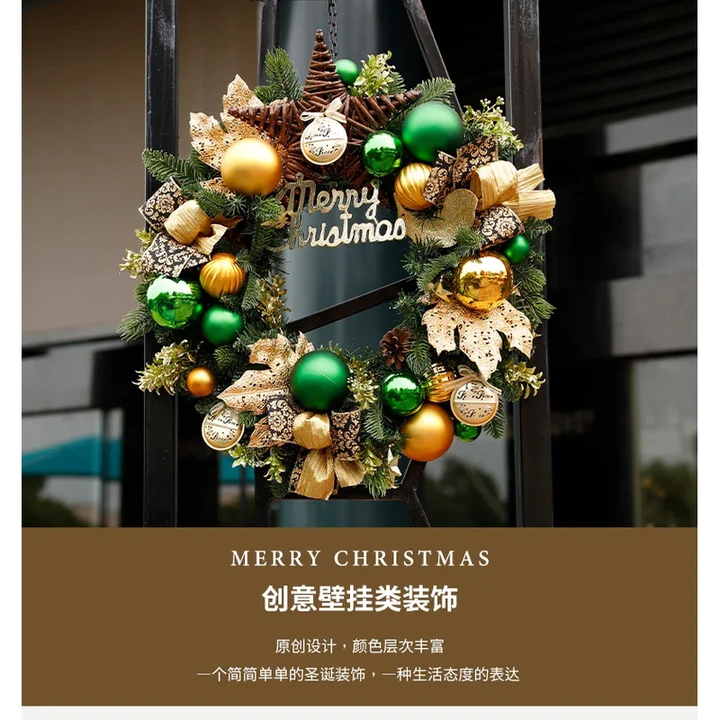 Parede longa criativa nova decoração de vime original guirlanda de natal porta pendurada