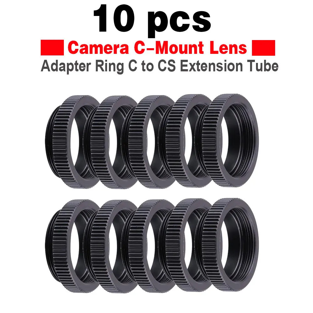Image of 10 Stück 5 mm Kamera-C-Mount-Objektiv-Adapterring C auf CS Verlängerungsrohr für CCTV-Überwachungskameras